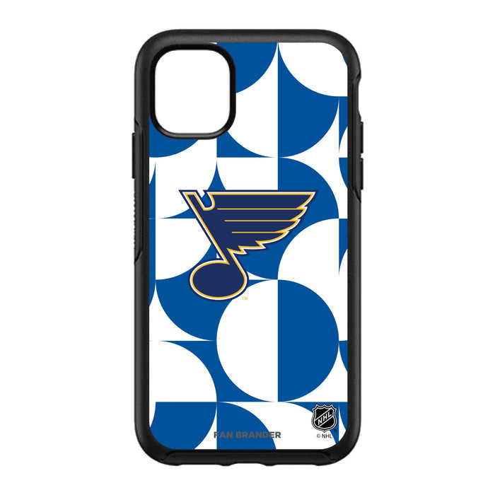OtterBox Black Phone case with St. Louis Blues Primary Logo on Geometric Circle Background