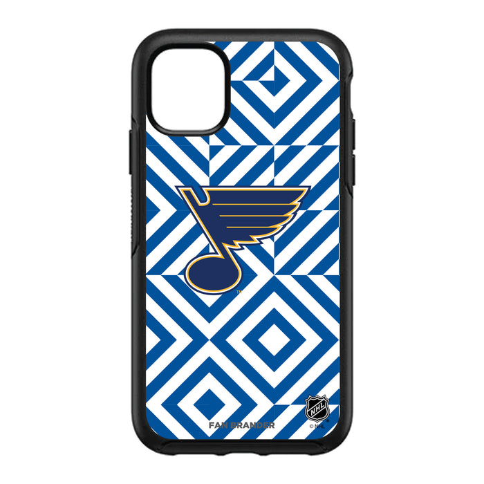 OtterBox Black Phone case with St. Louis Blues Primary Logo on Geometric Diamonds Background