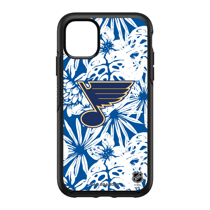 OtterBox Black Phone case with St. Louis Blues Primary Logo With Team Color Hawain Pattern