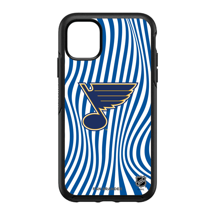 OtterBox Black Phone case with St. Louis Blues Primary Logo With Team Groovey Lines