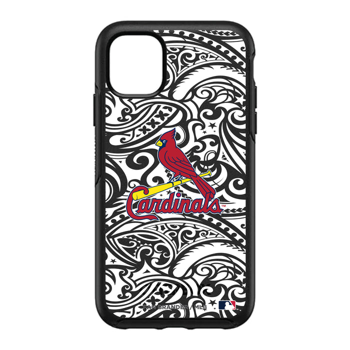 OtterBox Black Phone case with St. Louis Cardinals Primary Logo With Black Tribal