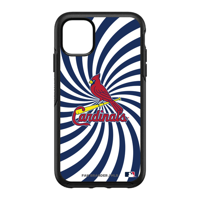 OtterBox Black Phone case with St. Louis Cardinals Primary Logo With Team Groovey Burst