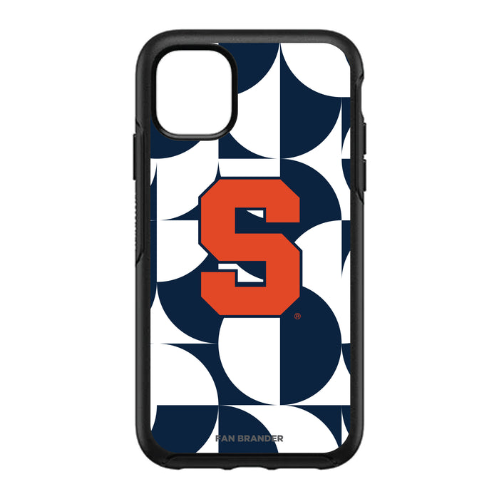 OtterBox Black Phone case with Syracuse Orange Primary Logo on Geometric Circle Background