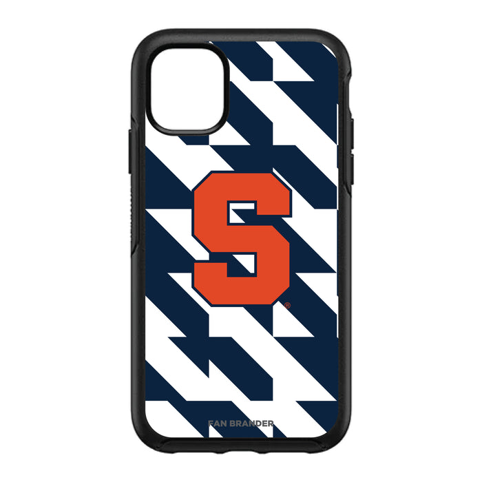 OtterBox Black Phone case with Syracuse Orange Primary Logo on Geometric Quad Background