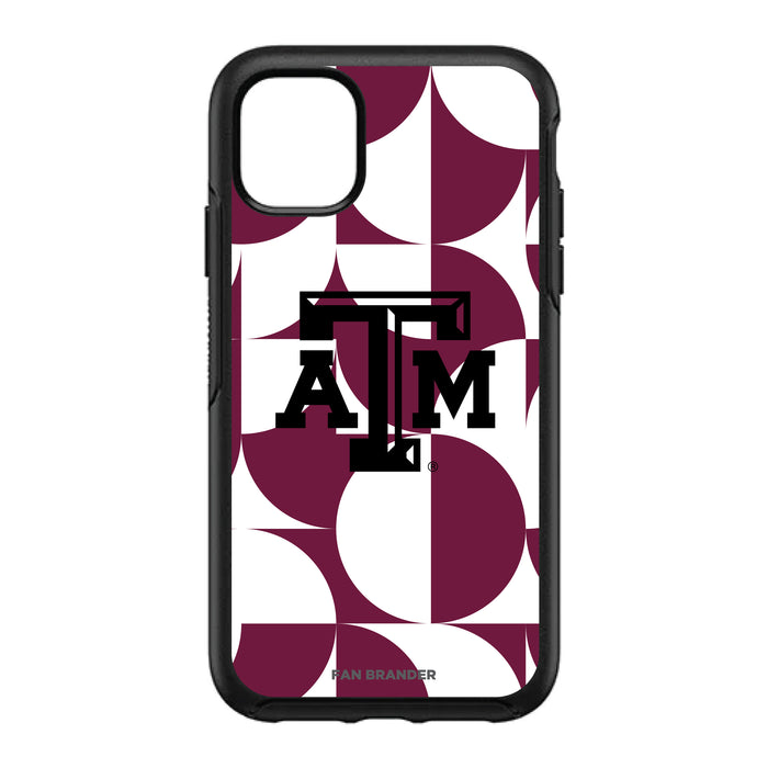 OtterBox Black Phone case with Texas A&M Aggies Primary Logo on Geometric Circle Background