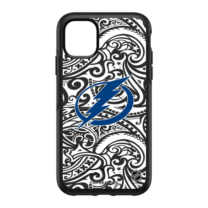 OtterBox Black Phone case with Tampa Bay Lightning Primary Logo With Black Tribal