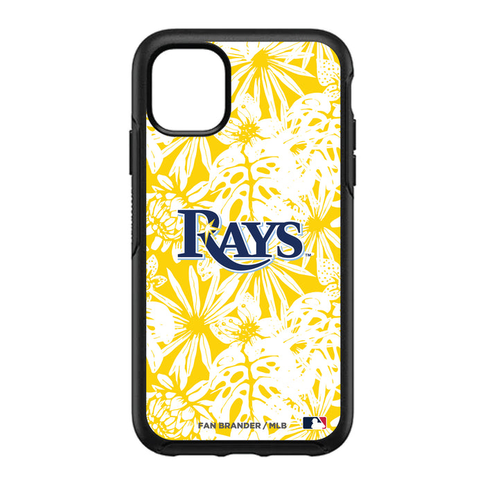 OtterBox Black Phone case with Tampa Bay Rays Primary Logo With Team Color Hawain Pattern
