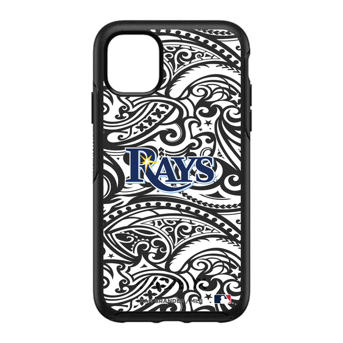 OtterBox Black Phone case with Tampa Bay Rays Primary Logo With Black Tribal