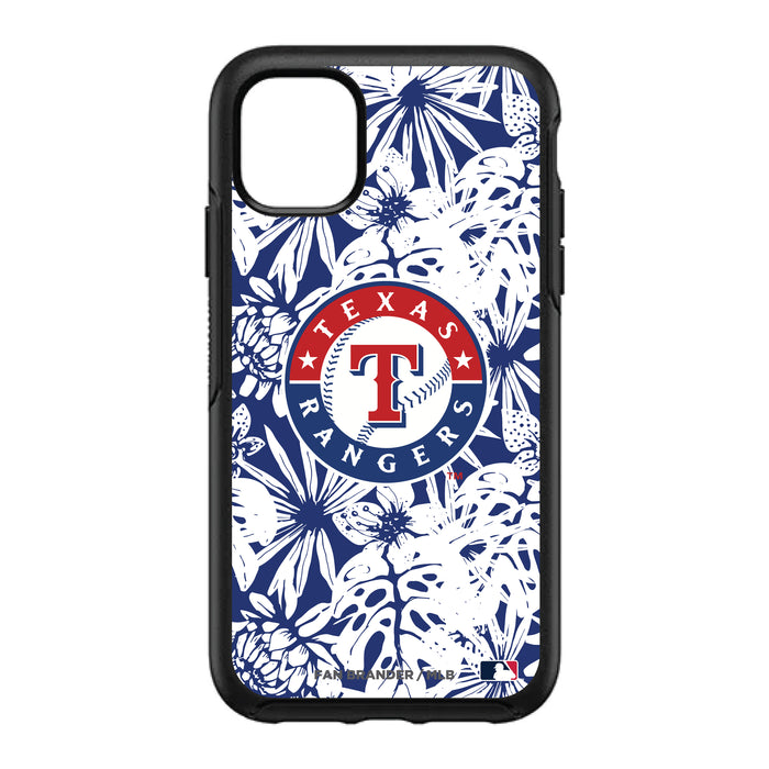 OtterBox Black Phone case with Texas Rangers Primary Logo With Team Color Hawain Pattern