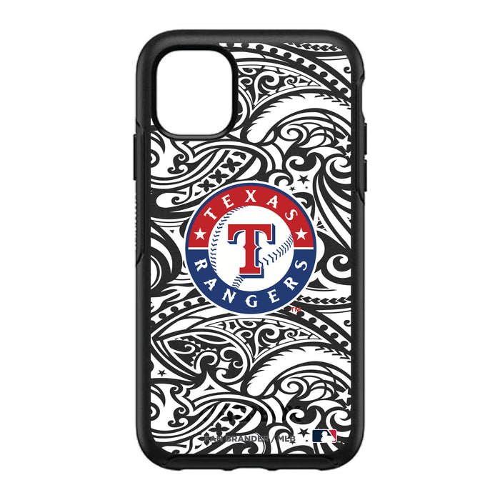 OtterBox Black Phone case with Texas Rangers Primary Logo With Black Tribal