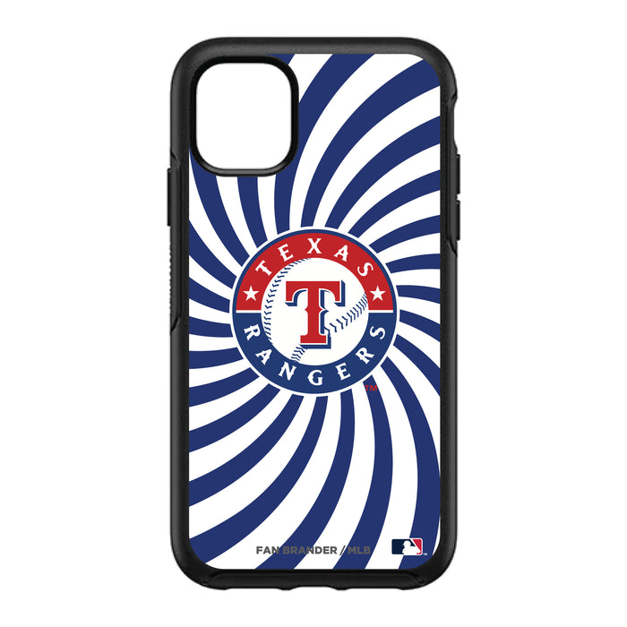 OtterBox Black Phone case with Texas Rangers Primary Logo With Team Groovey Burst