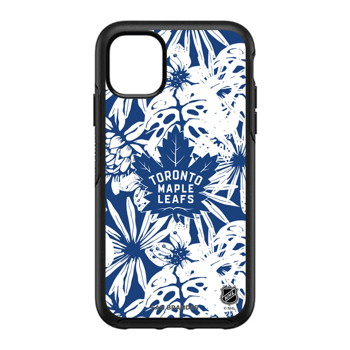 OtterBox Black Phone case with Toronto Maple Leafs Primary Logo With Team Color Hawain Pattern