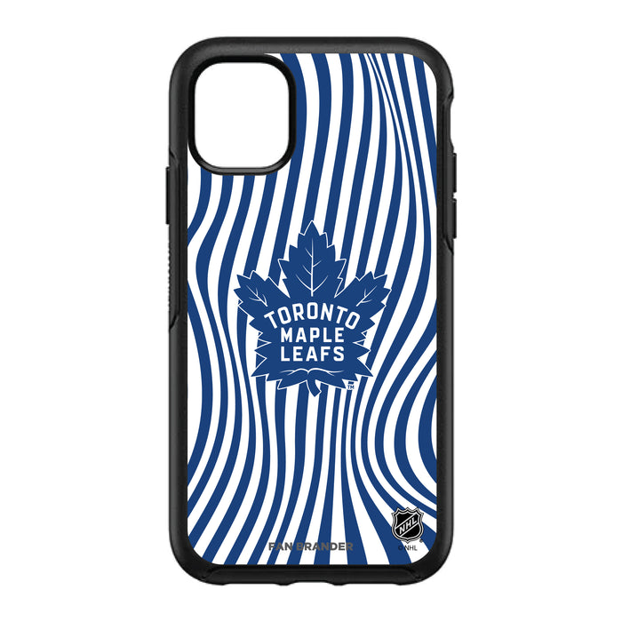 OtterBox Black Phone case with Toronto Maple Leafs Primary Logo With Team Groovey Lines