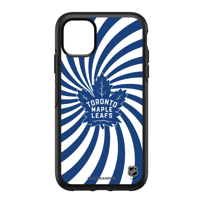 OtterBox Black Phone case with Toronto Maple Leafs Primary Logo With Team Groovey Burst