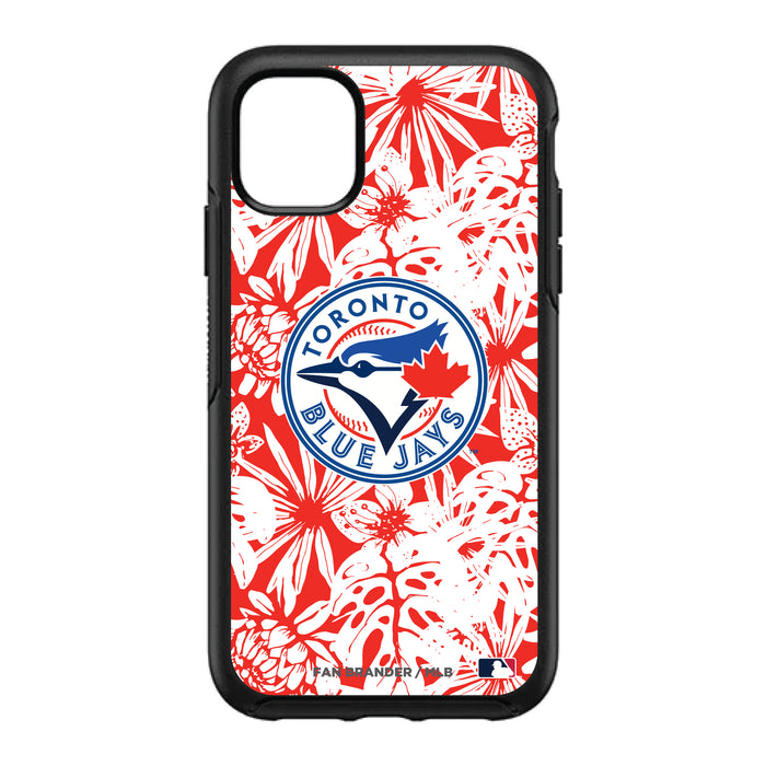 OtterBox Black Phone case with Toronto Blue Jays Primary Logo With Team Color Hawain Pattern