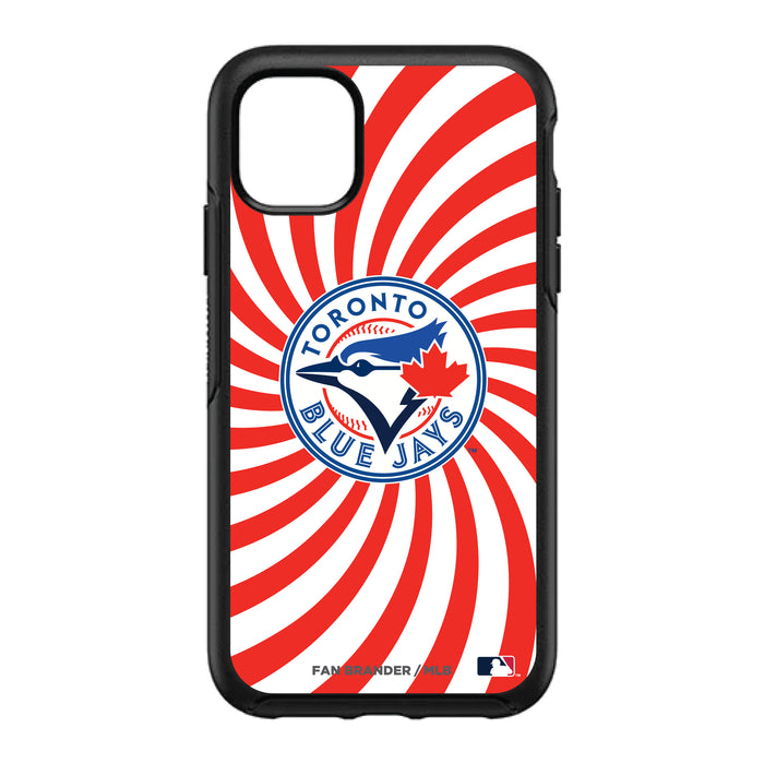 OtterBox Black Phone case with Toronto Blue Jays Primary Logo With Team Groovey Burst