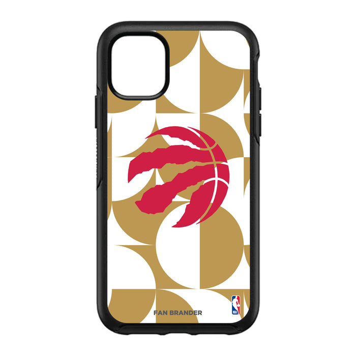 OtterBox Black Phone case with Toronto Raptors Primary Logo on Geometric Circle Background