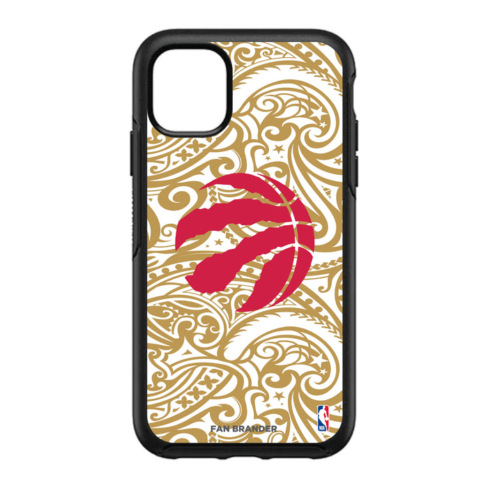 OtterBox Black Phone case with Toronto Raptors Primary Logo With Team Color Tribal Background