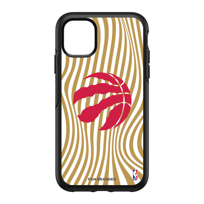 OtterBox Black Phone case with Toronto Raptors Primary Logo With Team Groovey Lines