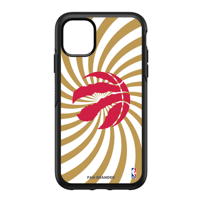 OtterBox Black Phone case with Toronto Raptors Primary Logo With Team Groovey Burst