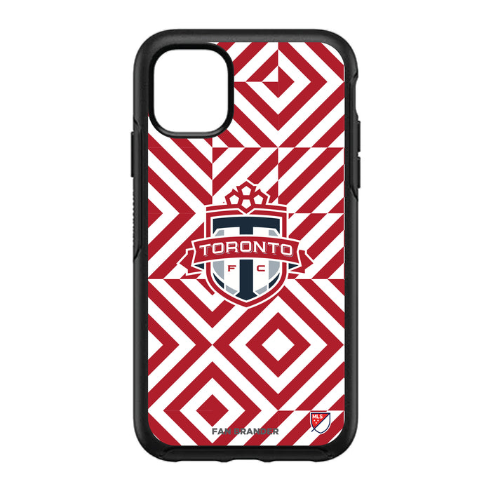 OtterBox Black Phone case with Toronto FC Primary Logo on Geometric Diamonds Background