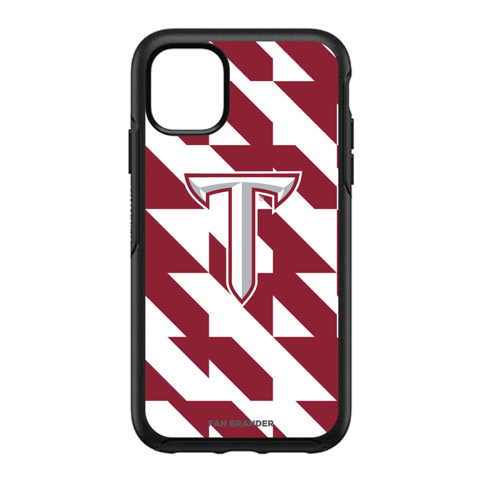 OtterBox Black Phone case with Troy Trojans Primary Logo on Geometric Quad Background