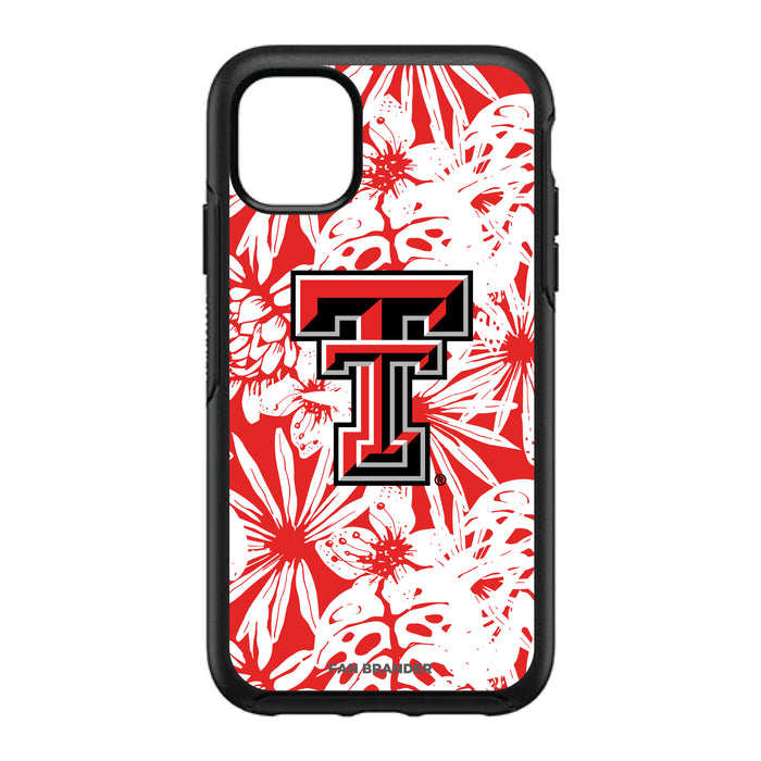 OtterBox Black Phone case with Texas Tech Red Raiders Primary Logo With Team Color Hawain Pattern