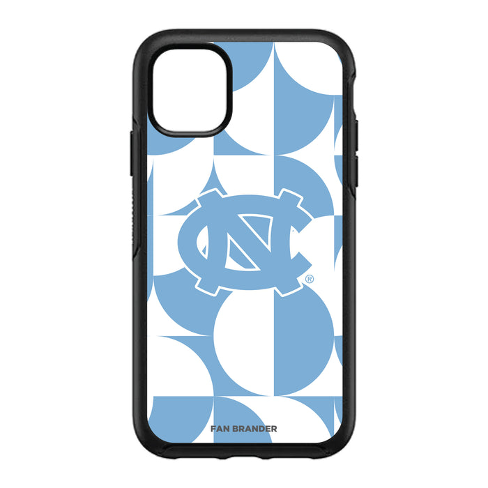 OtterBox Black Phone case with UNC Tar Heels Primary Logo on Geometric Circle Background