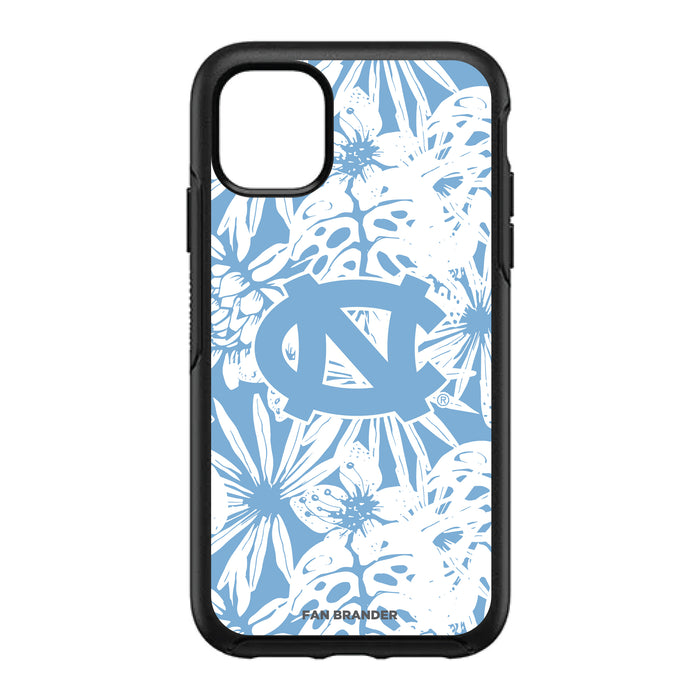 OtterBox Black Phone case with UNC Tar Heels Primary Logo With Team Color Hawain Pattern