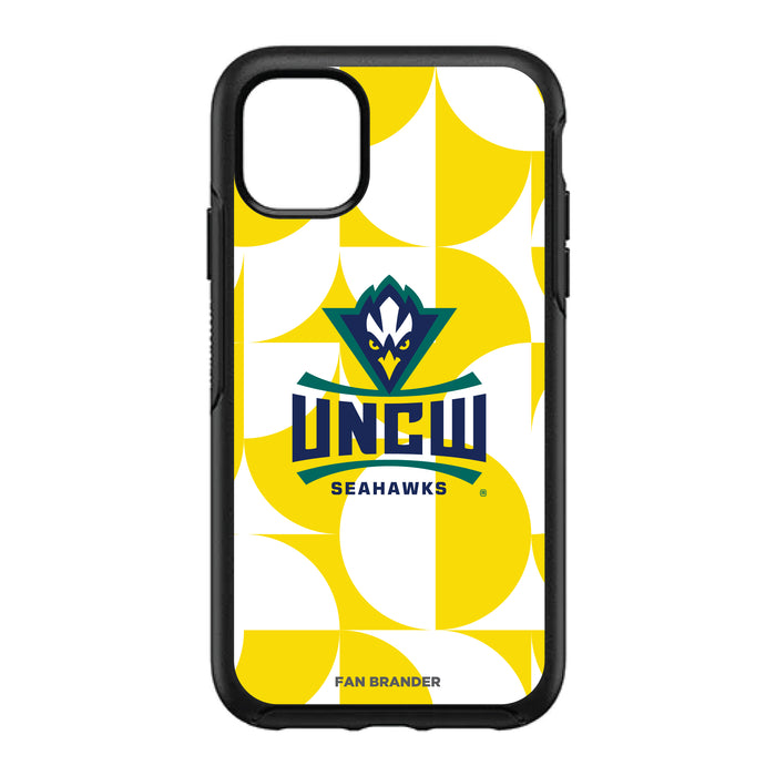 OtterBox Black Phone case with UNC Wilmington Seahawks Primary Logo on Geometric Circle Background