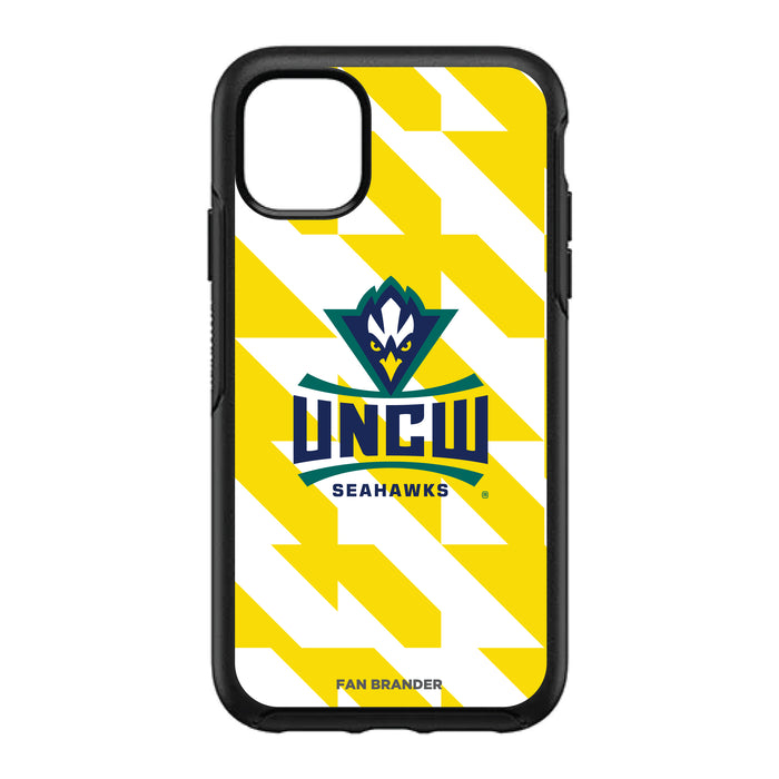 OtterBox Black Phone case with UNC Wilmington Seahawks Primary Logo on Geometric Quad Background