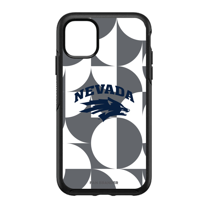 OtterBox Black Phone case with Nevada Wolf Pack Primary Logo on Geometric Circle Background