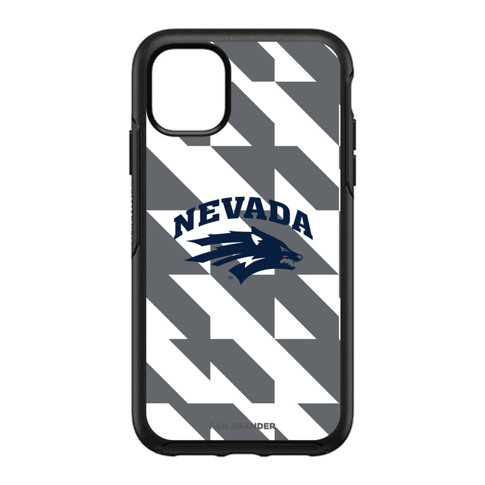 OtterBox Black Phone case with Nevada Wolf Pack Primary Logo on Geometric Quad Background