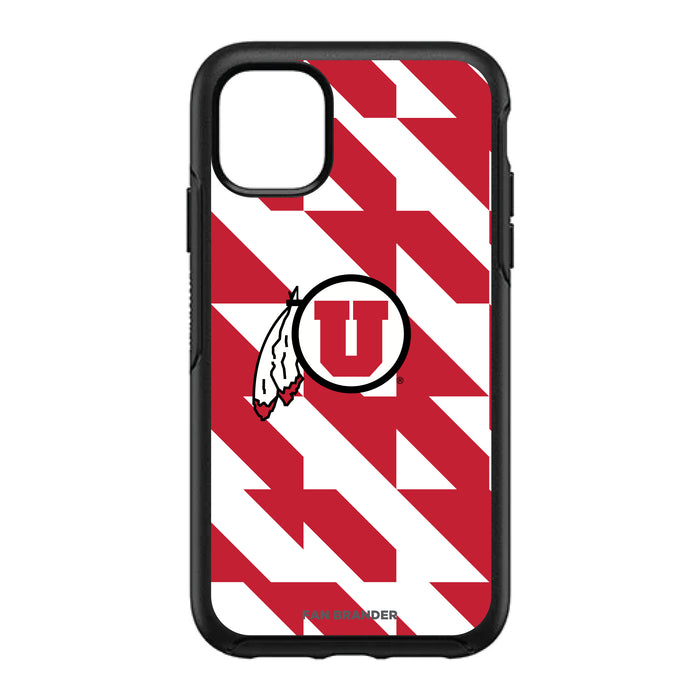 OtterBox Black Phone case with Utah Utes Primary Logo on Geometric Quad Background