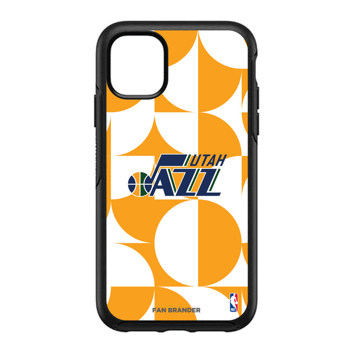 OtterBox Black Phone case with Utah Jazz Primary Logo on Geometric Circle Background