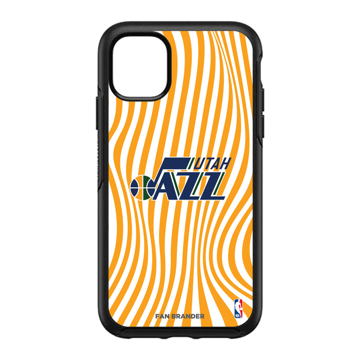 OtterBox Black Phone case with Utah Jazz Primary Logo With Team Groovey Lines