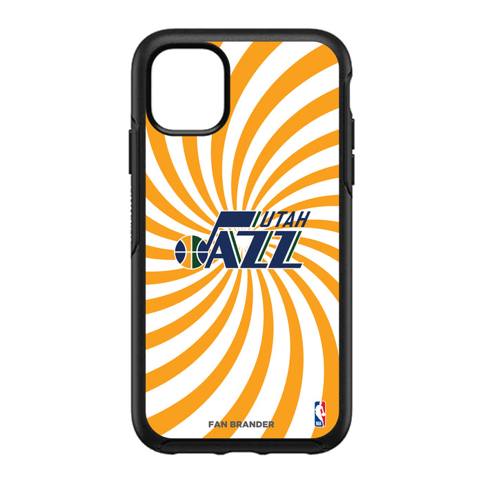 OtterBox Black Phone case with Utah Jazz Primary Logo With Team Groovey Burst