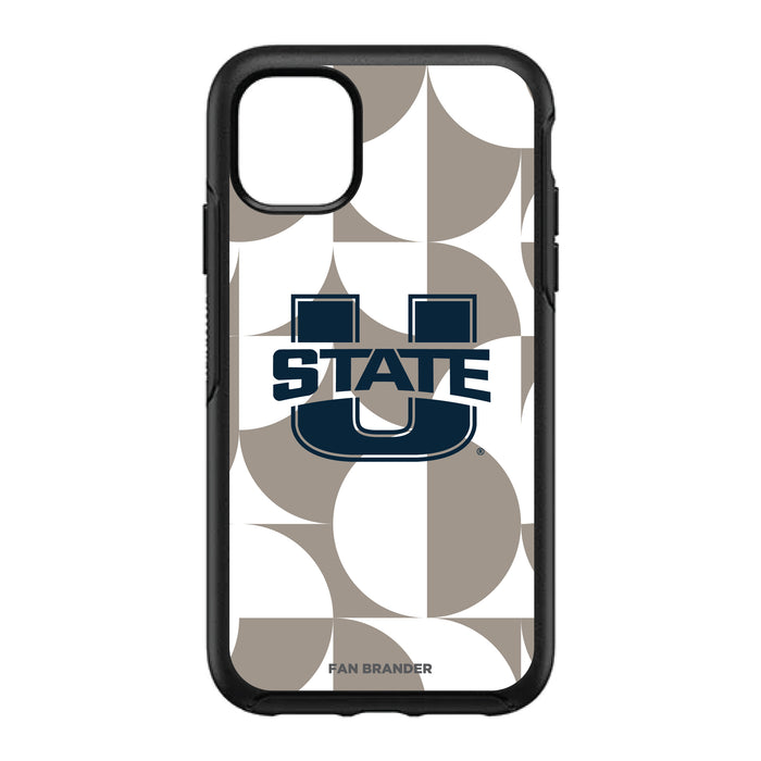 OtterBox Black Phone case with Utah State Aggies Primary Logo on Geometric Circle Background