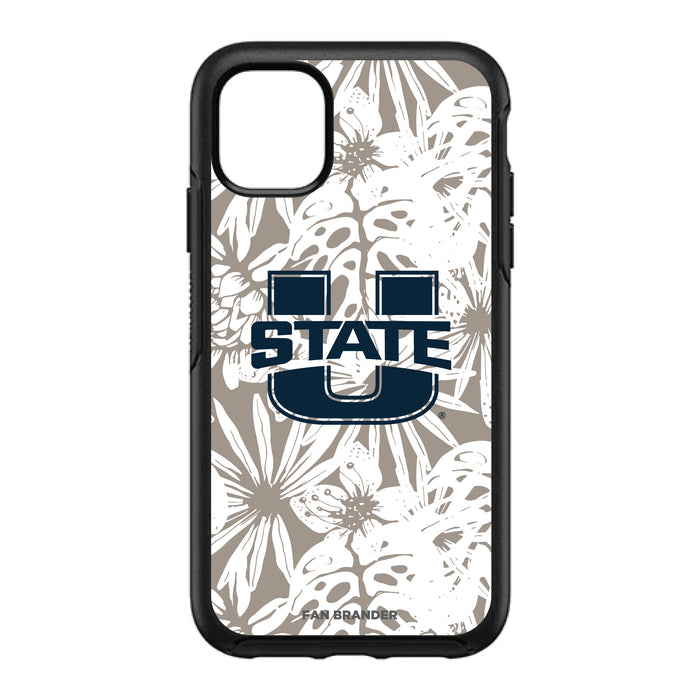 OtterBox Black Phone case with Utah State Aggies Primary Logo With Team Color Hawain Pattern