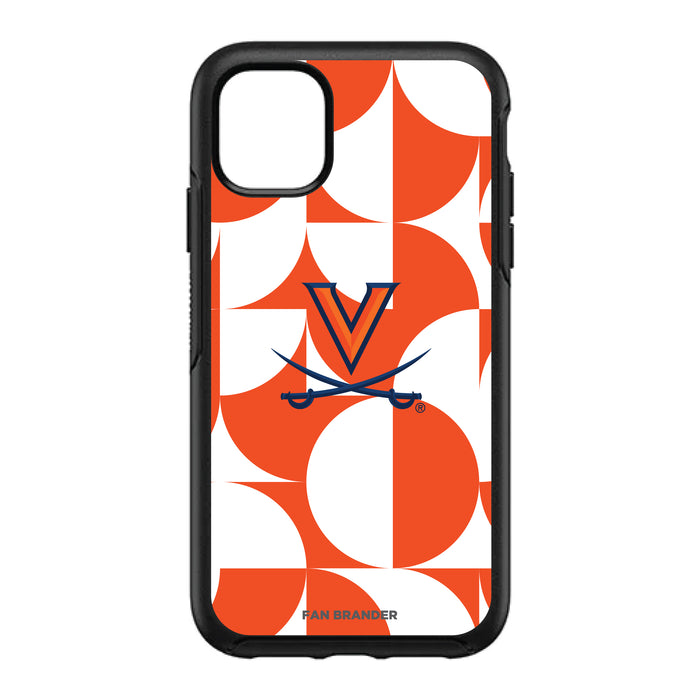 OtterBox Black Phone case with Virginia Cavaliers Primary Logo on Geometric Circle Background