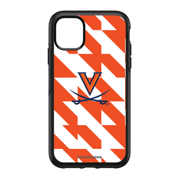 OtterBox Black Phone case with Virginia Cavaliers Primary Logo on Geometric Quad Background