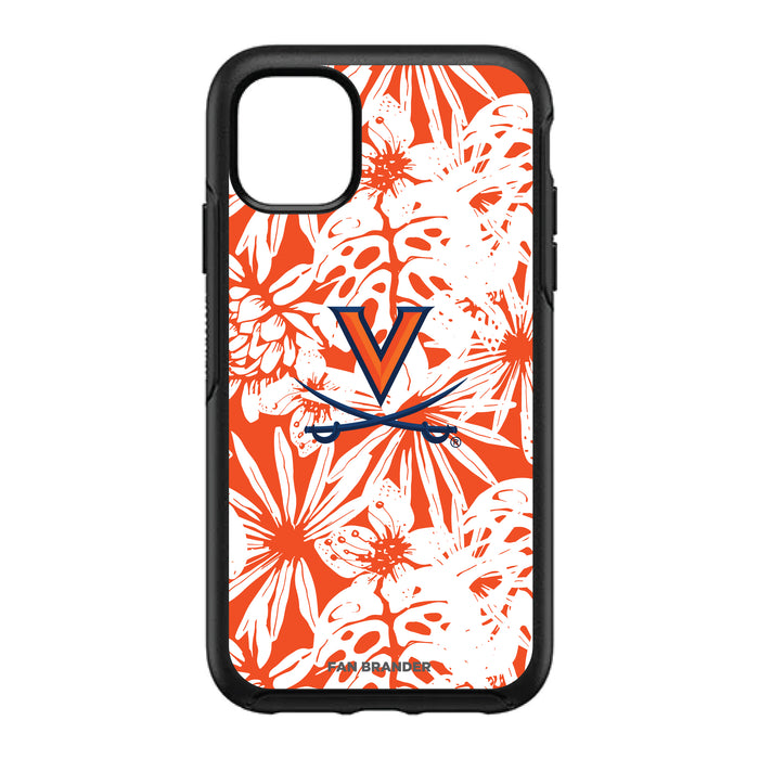 OtterBox Black Phone case with Virginia Cavaliers Primary Logo With Team Color Hawain Pattern