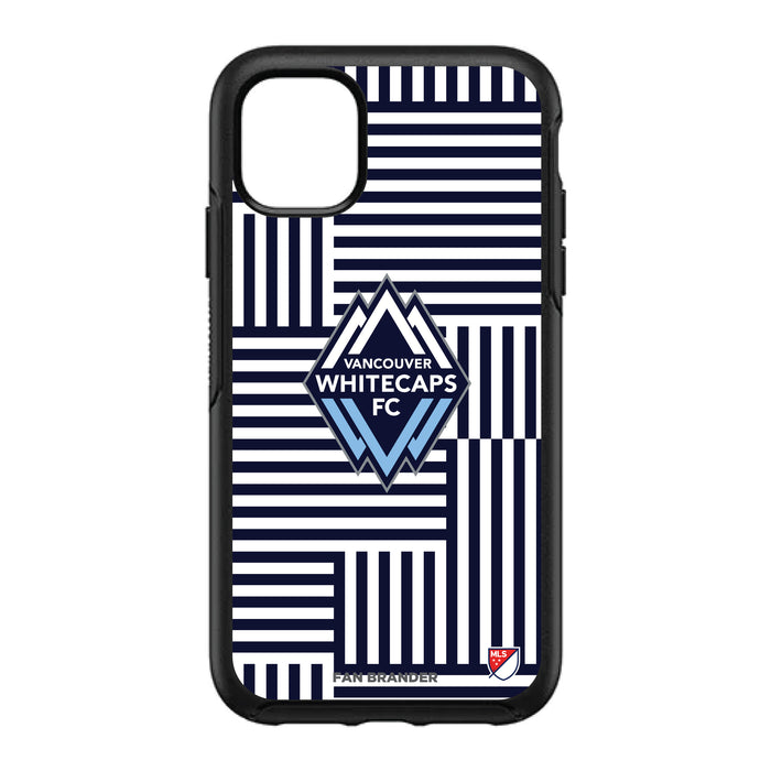 OtterBox Black Phone case with Vanderbilt Commodores Primary Logo on Geometric Lines Background