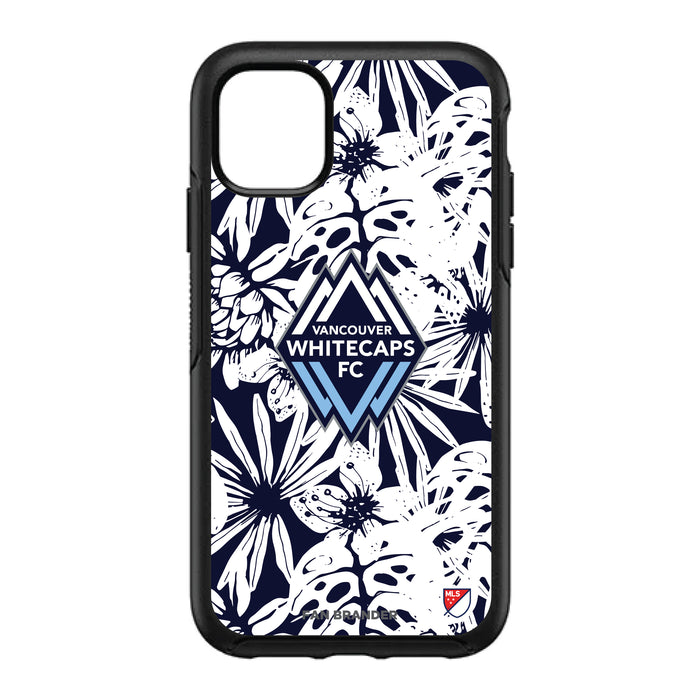 OtterBox Black Phone case with Vancouver Whitecaps FC Primary Logo With Team Color Hawain Pattern