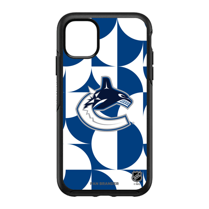 OtterBox Black Phone case with Vancouver Canucks Primary Logo on Geometric Circle Background