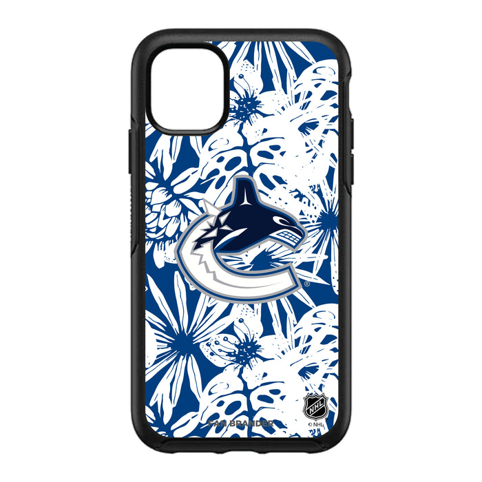 OtterBox Black Phone case with Vancouver Canucks Primary Logo With Team Color Hawain Pattern