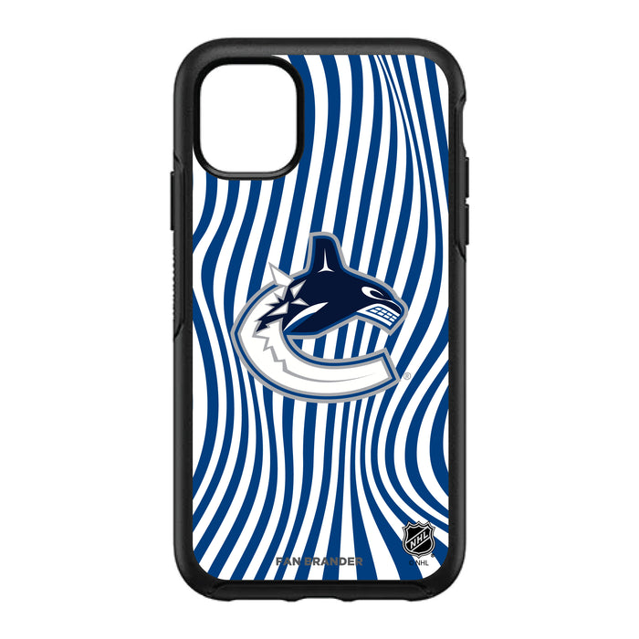 OtterBox Black Phone case with Vancouver Canucks Primary Logo With Team Groovey Lines