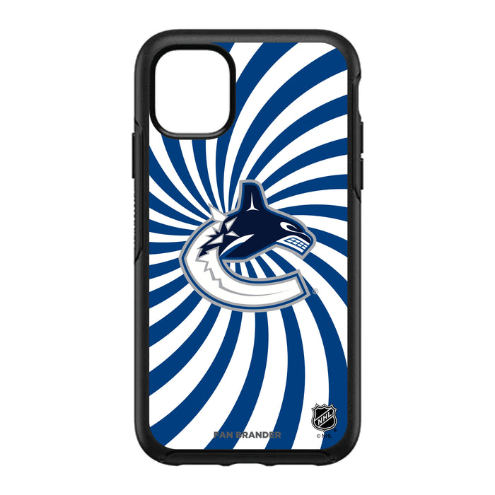 OtterBox Black Phone case with Vancouver Canucks Primary Logo With Team Groovey Burst