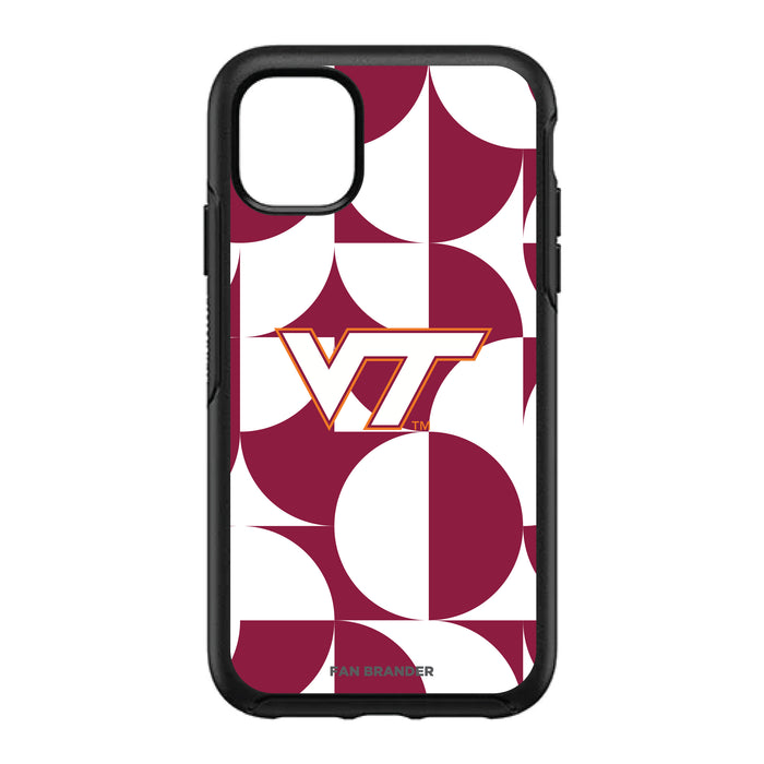 OtterBox Black Phone case with Virginia Tech Hokies Primary Logo on Geometric Circle Background