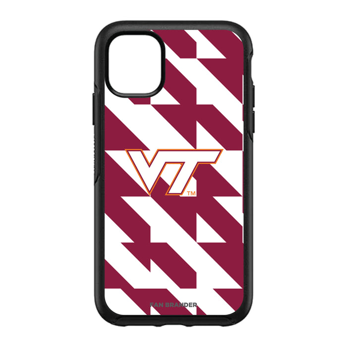 OtterBox Black Phone case with Virginia Tech Hokies Primary Logo on Geometric Quad Background